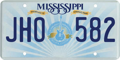 MS license plate JHO582