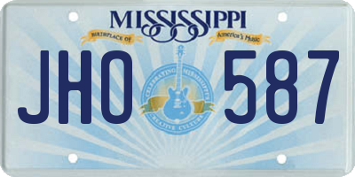 MS license plate JHO587