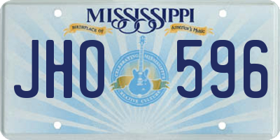 MS license plate JHO596