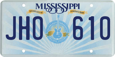MS license plate JHO610
