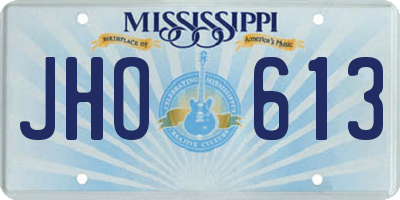 MS license plate JHO613