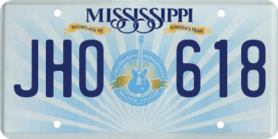 MS license plate JHO618