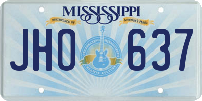 MS license plate JHO637