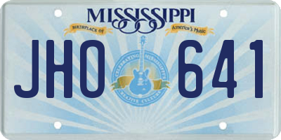 MS license plate JHO641