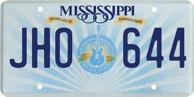 MS license plate JHO644
