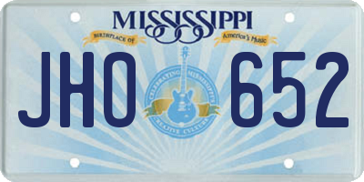MS license plate JHO652