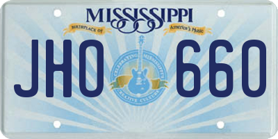 MS license plate JHO660