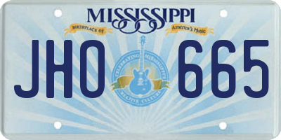 MS license plate JHO665