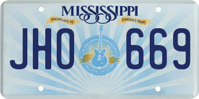 MS license plate JHO669