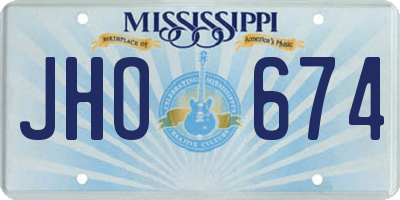 MS license plate JHO674