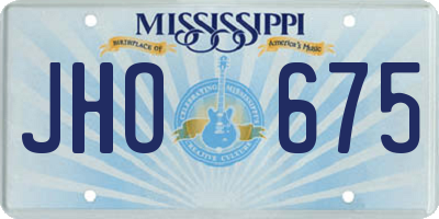 MS license plate JHO675