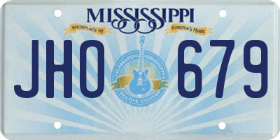 MS license plate JHO679