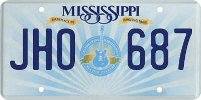 MS license plate JHO687