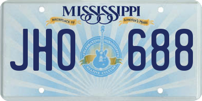 MS license plate JHO688