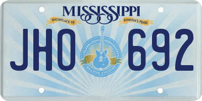MS license plate JHO692