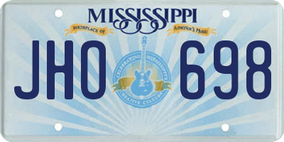MS license plate JHO698