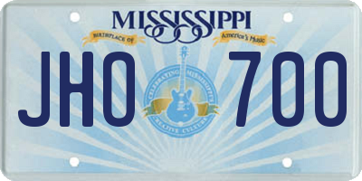 MS license plate JHO700