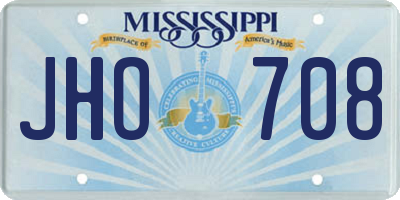 MS license plate JHO708