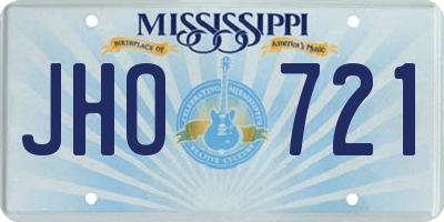 MS license plate JHO721