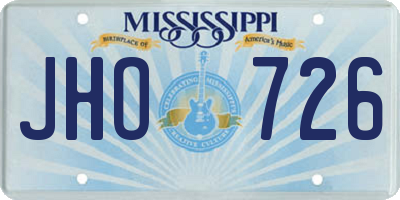 MS license plate JHO726