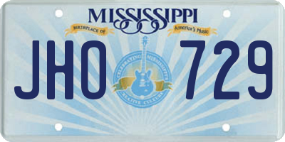 MS license plate JHO729