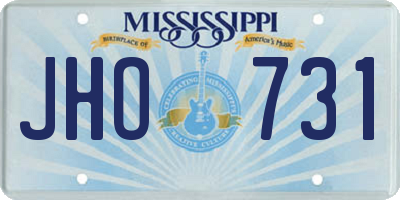 MS license plate JHO731