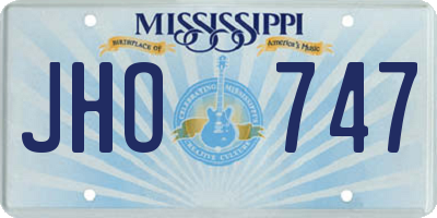 MS license plate JHO747