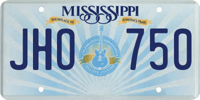 MS license plate JHO750