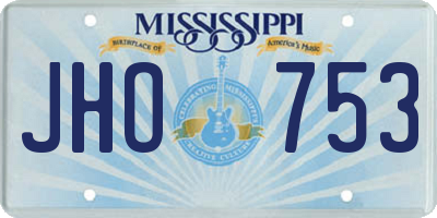 MS license plate JHO753