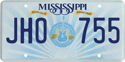 MS license plate JHO755