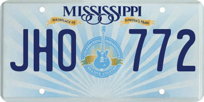 MS license plate JHO772