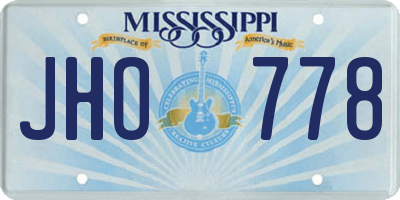 MS license plate JHO778