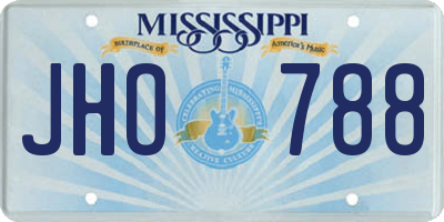 MS license plate JHO788