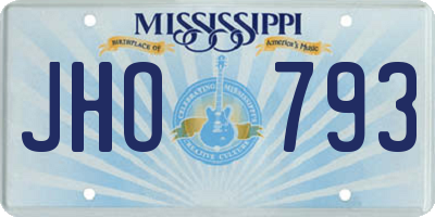 MS license plate JHO793