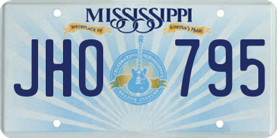 MS license plate JHO795