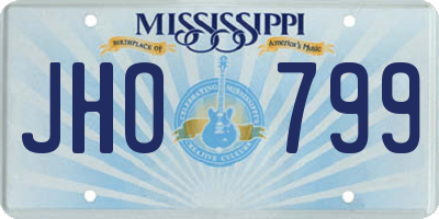 MS license plate JHO799