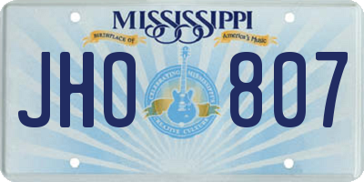 MS license plate JHO807