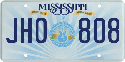 MS license plate JHO808