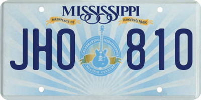 MS license plate JHO810