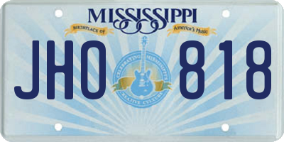 MS license plate JHO818