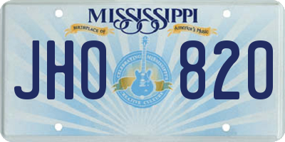 MS license plate JHO820