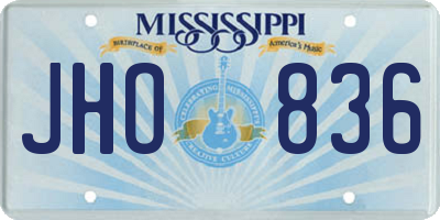 MS license plate JHO836