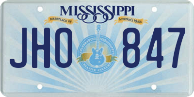 MS license plate JHO847