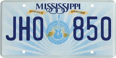 MS license plate JHO850