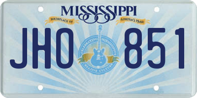 MS license plate JHO851