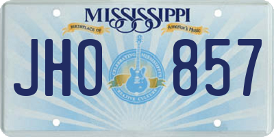 MS license plate JHO857