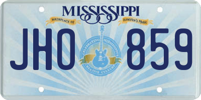 MS license plate JHO859