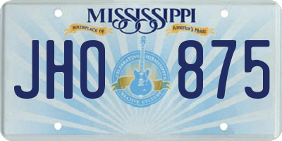 MS license plate JHO875