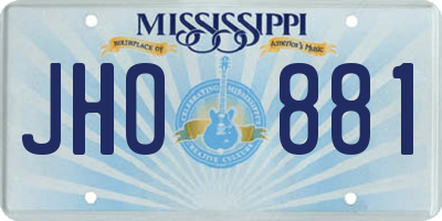 MS license plate JHO881