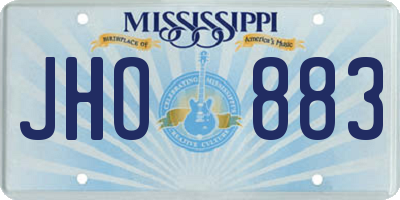 MS license plate JHO883